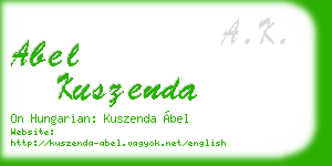 abel kuszenda business card